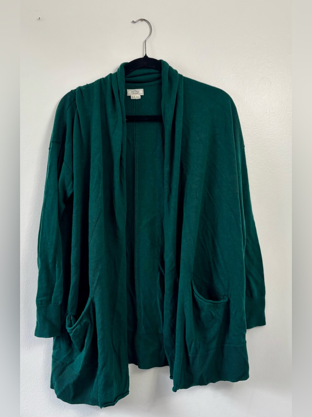 Fat Face Deep Teal Open-Front Cardigan, Size L
